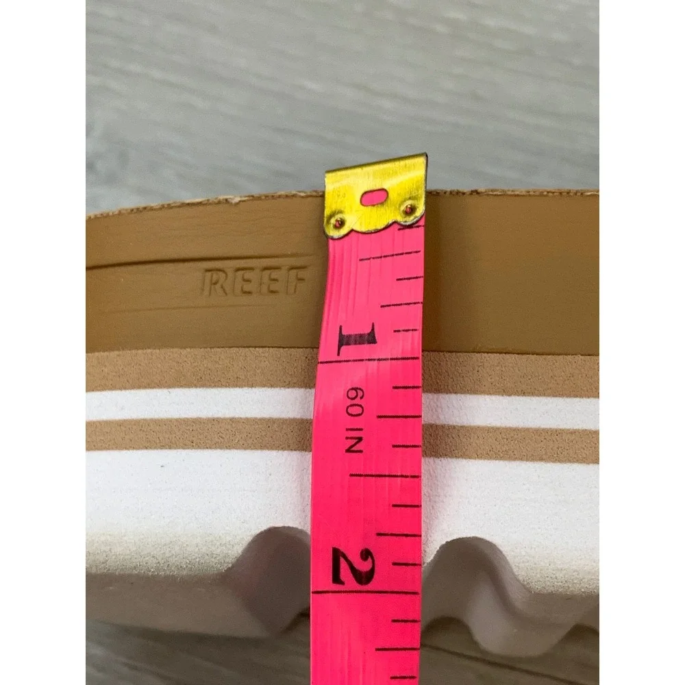 Reef Cushion Vista Hi White Cork Platform Sandals Women's 10 Slide Shoes
